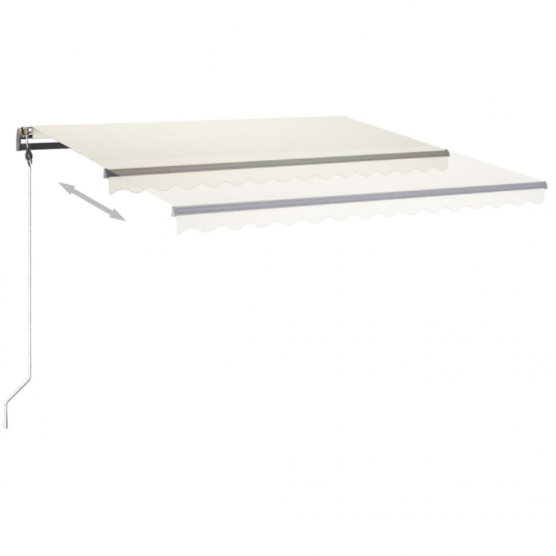 Ręcznie zwijana markiza z LED, 400 x 350 cm, kremowa