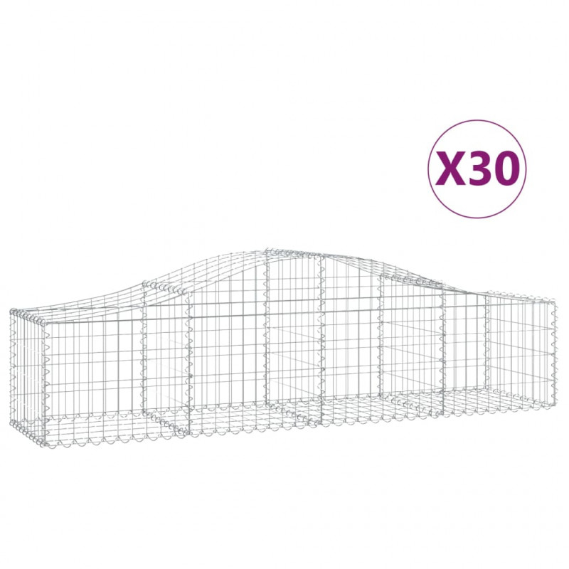 Kosze gabionowe, 30 szt, 200x50x40/60 cm, galwanizowane żelazo