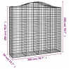 Kosze gabionowe, 14 szt, 200x50x180/200cm, galwanizowane żelazo