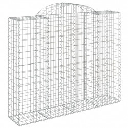 Kosze gabionowe, 8 szt, 200x50x160/180 cm, galwanizowane żelazo