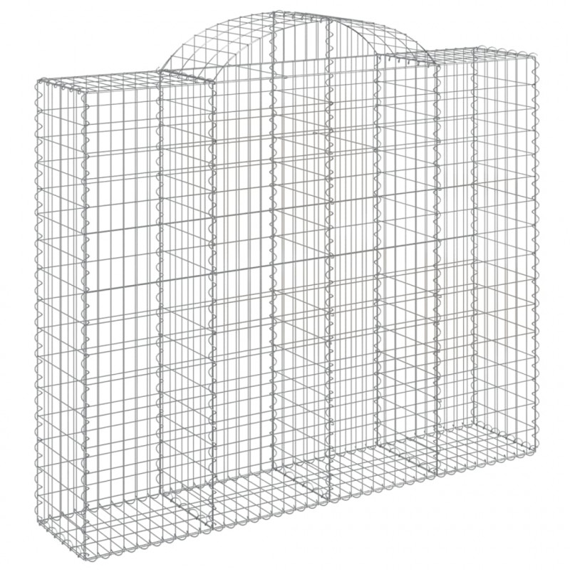 Kosze gabionowe, 8 szt, 200x50x160/180 cm, galwanizowane żelazo