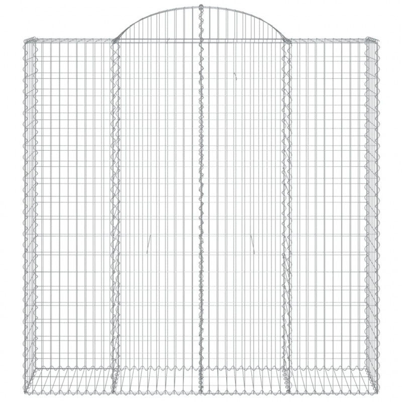 Kosze gabionowe, 4 szt, 200x50x200/220 cm, galwanizowane żelazo