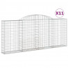 Kosze gabionowe, 11 szt, 300x30x120/140cm, galwanizowane żelazo