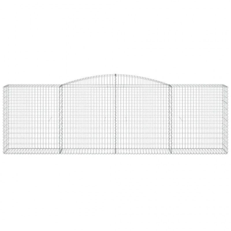 Kosze gabionowe, 9 szt, 400x50x120/140 cm, galwanizowane żelazo