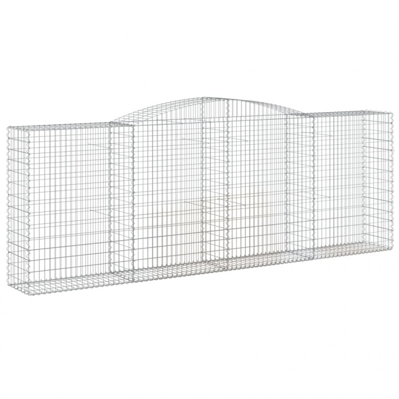 Kosze gabionowe, 8 szt, 400x50x140/160 cm, galwanizowane żelazo