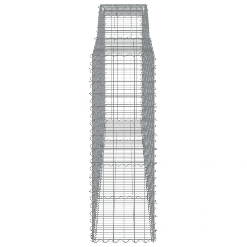Kosze gabionowe, 8 szt, 400x50x140/160 cm, galwanizowane żelazo