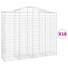 Kosze gabionowe, 18 szt, 200x50x160/180cm, galwanizowane żelazo