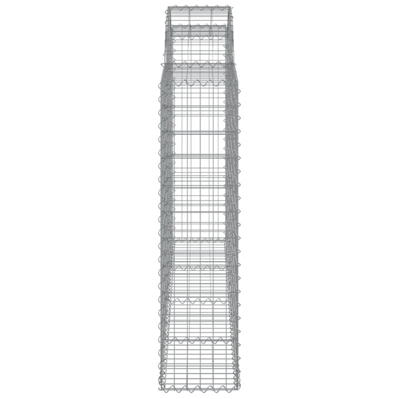 Kosze gabionowe, 12 szt, 200x30x120/140cm, galwanizowane żelazo