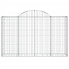 Kosze gabionowe, 14 szt, 200x30x120/140cm, galwanizowane żelazo