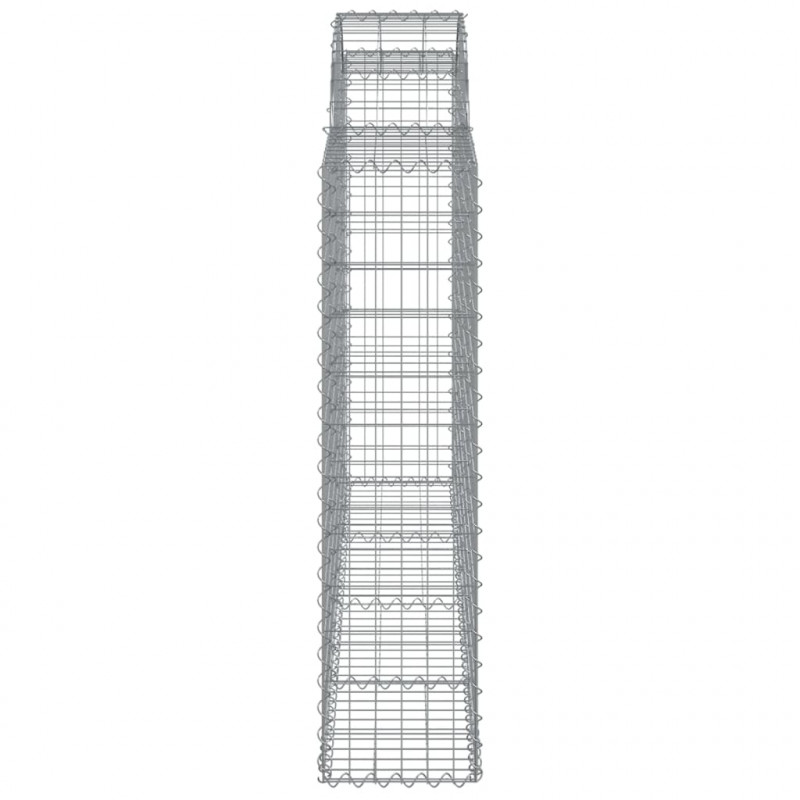 Kosze gabionowe, 14 szt, 200x30x120/140cm, galwanizowane żelazo