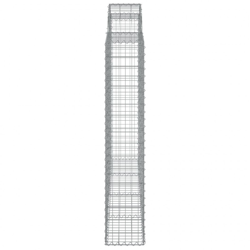 Kosze gabionowe, 5 szt, 200x30x160/180 cm, galwanizowane żelazo