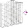 Kosze gabionowe, 8 szt, 200x50x180/200 cm, galwanizowane żelazo