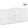 Kosze gabionowe, 4 szt, 400x30x180/200 cm, galwanizowane żelazo