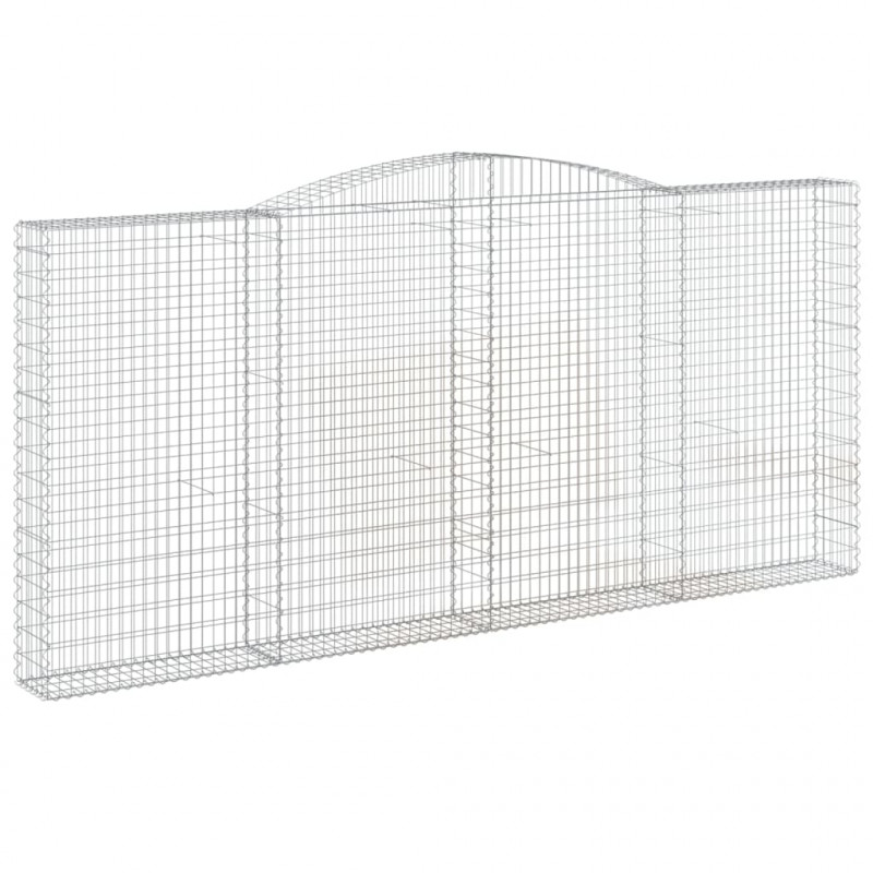 Kosze gabionowe, 4 szt, 400x30x180/200 cm, galwanizowane żelazo