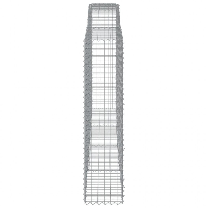 Kosze gabionowe, 4 szt, 400x50x200/220 cm, galwanizowane żelazo