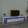 Szafka pod TV z oświetleniem LED, biała, 215x36,5x40 cm