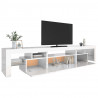 Szafka pod TV z oświetleniem LED, biała, 215x36,5x40 cm