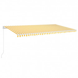 Ręcznie zwijana markiza z LED, 600x350 cm, żółto-biała