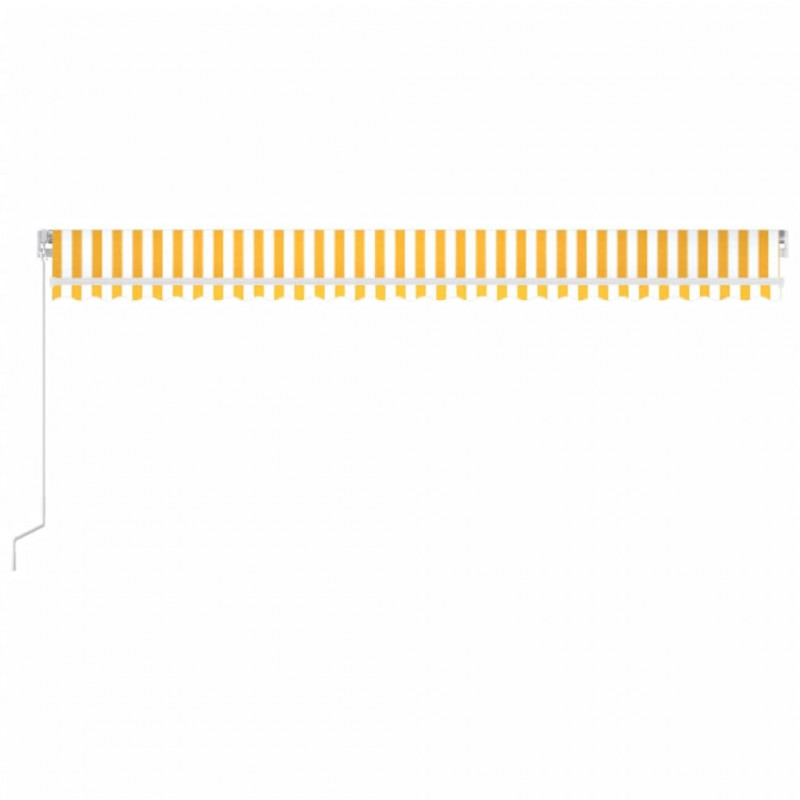 Ręcznie zwijana markiza z LED, 600x350 cm, żółto-biała