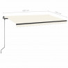 Ręcznie zwijana markiza z LED, 450x350 cm, kremowa