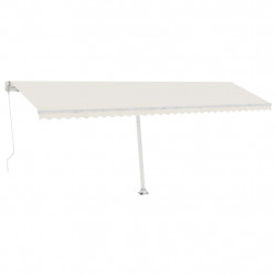 Ręcznie zwijana markiza z LED, 600x350 cm, kremowa