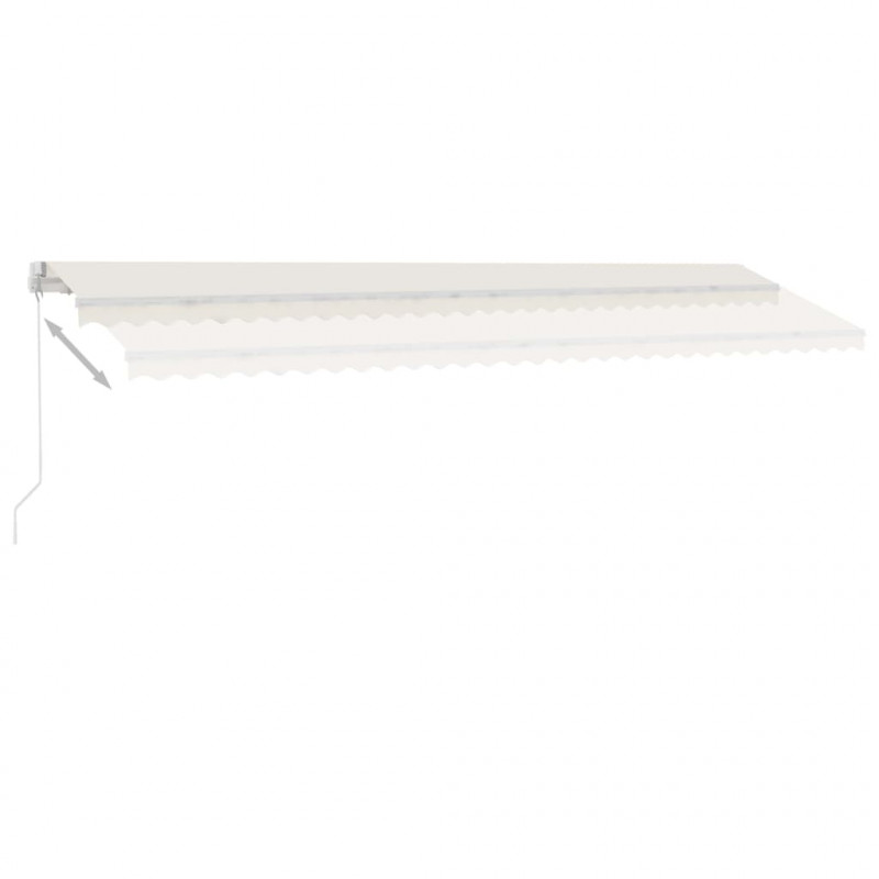 Ręcznie zwijana markiza z LED, 600x350 cm, kremowa