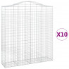 Kosze gabionowe, 10 szt, 200x50x220/240cm, galwanizowane żelazo