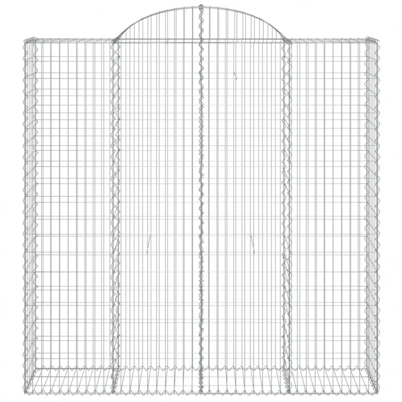 Kosze gabionowe, 8 szt, 200x50x200/220 cm, galwanizowane żelazo