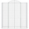Kosze gabionowe, 8 szt, 200x50x200/220 cm, galwanizowane żelazo