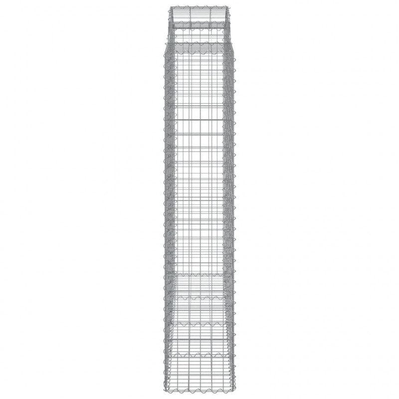 Kosze gabionowe, 8 szt, 200x50x200/220 cm, galwanizowane żelazo