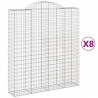 Kosze gabionowe, 8 szt, 200x50x220/240 cm, galwanizowane żelazo