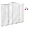 Kosze gabionowe, 3 szt, 300x30x220/240 cm, galwanizowane żelazo