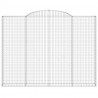 Kosze gabionowe, 3 szt, 300x30x220/240 cm, galwanizowane żelazo