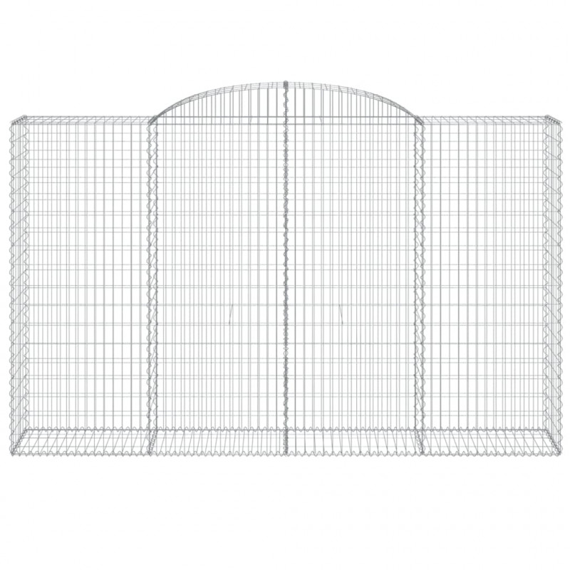 Kosze gabionowe, 11 szt, 300x50x180/200cm, galwanizowane żelazo