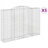 Kosze gabionowe, 5 szt, 300x50x200/220 cm, galwanizowane żelazo