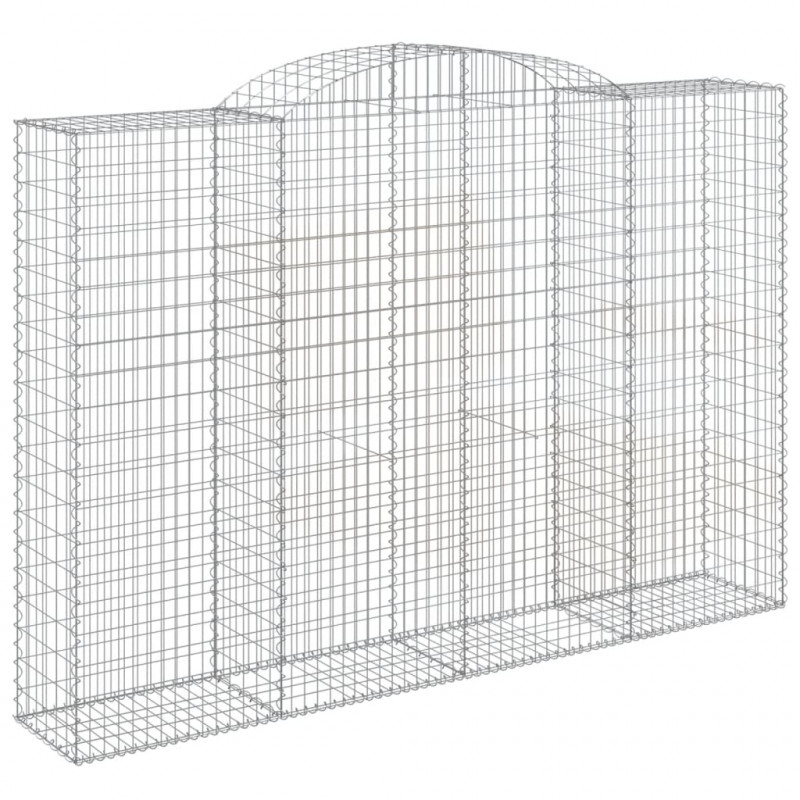 Kosze gabionowe, 5 szt, 300x50x200/220 cm, galwanizowane żelazo