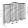 Kosze gabionowe, 5 szt, 300x50x200/220 cm, galwanizowane żelazo
