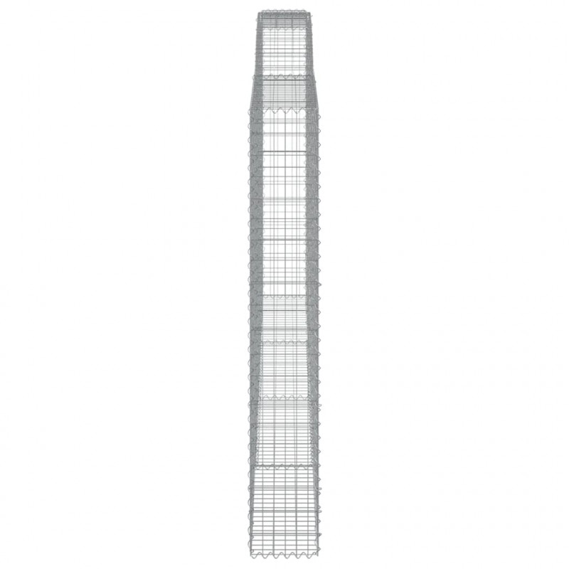 Kosze gabionowe, 5 szt, 400x30x200/220 cm, galwanizowane żelazo