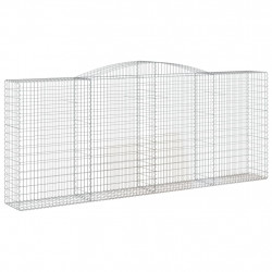 Kosze gabionowe, 9 szt, 400x50x160/180 cm, galwanizowane żelazo