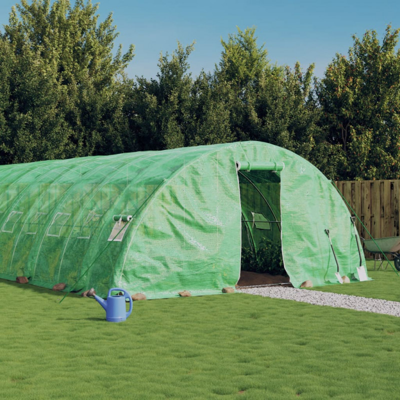 Szklarnia ze stalową ramą, zielona, 120 m², 24x5x2,3 m