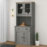 Kredens VIGO, szary, 78x40x175 cm, lite drewno sosnowe