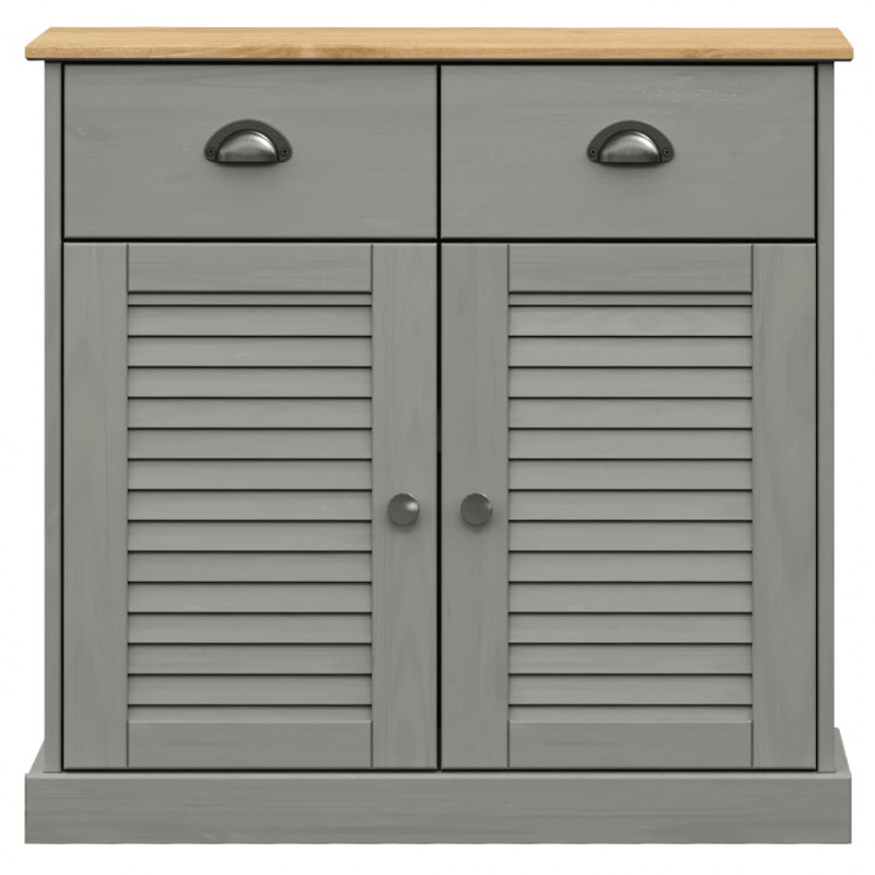 Kredens VIGO, szary, 78x40x175 cm, lite drewno sosnowe
