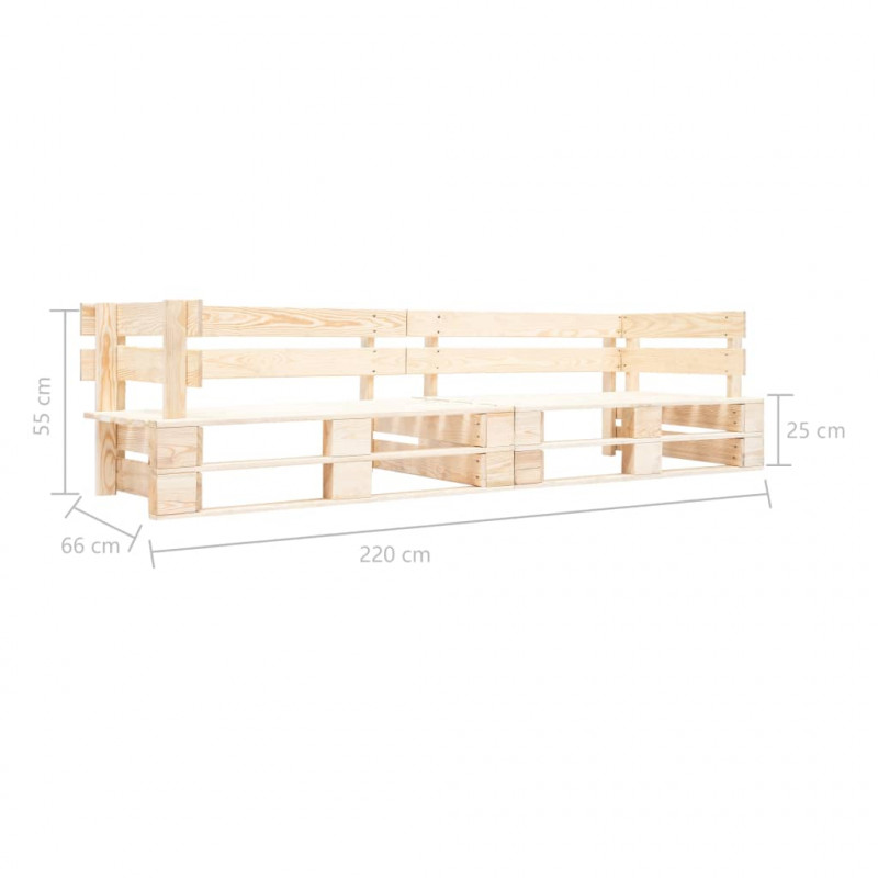 Ogrodowa sofa 2-osobowa z palet, biała, drewniana