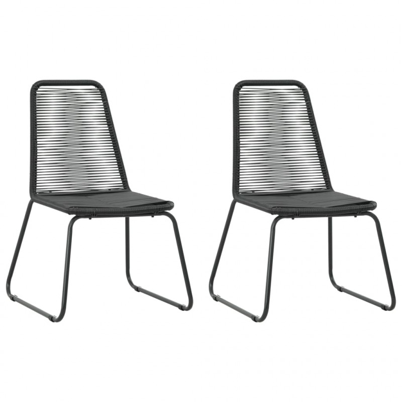 3-częściowy zestaw mebli ogrodowych, rattan PVC, czarno-brązowy