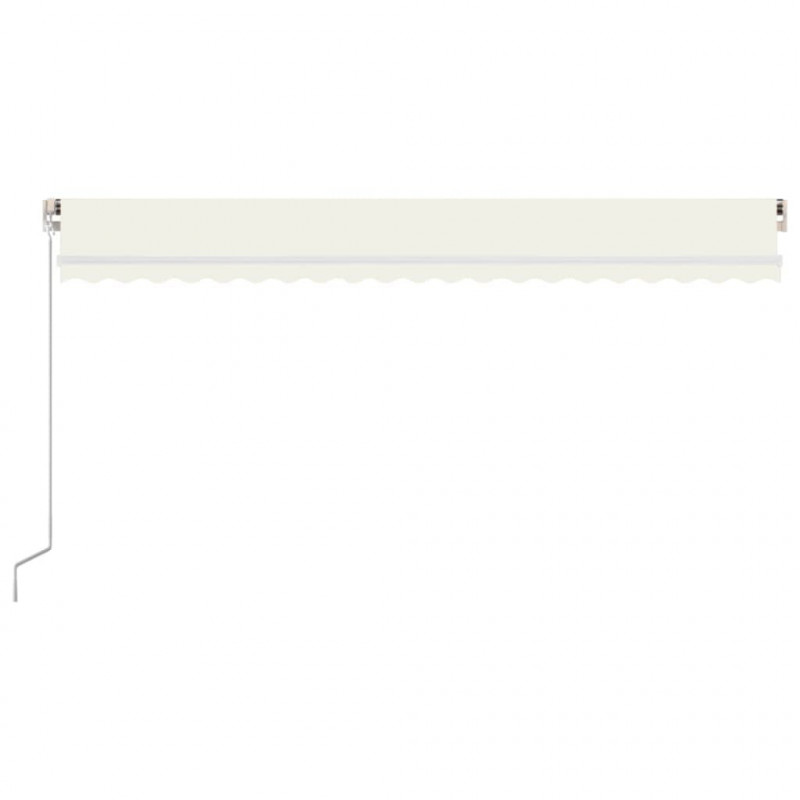 Ręcznie zwijana markiza z LED, 500 x 300 cm, kremowa