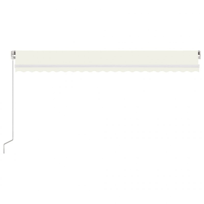Ręcznie zwijana markiza z LED, 500x350 cm, kremowa