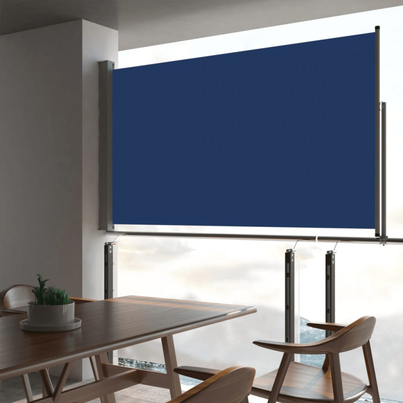 Zwijana markiza boczna na patio, 140 x 300 cm, niebieska