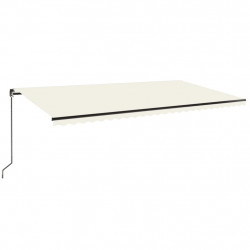 Ręcznie zwijana markiza z LED, 600x350 cm, kremowa