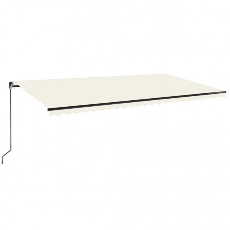 Ręcznie zwijana markiza z LED, 600x350 cm, kremowa