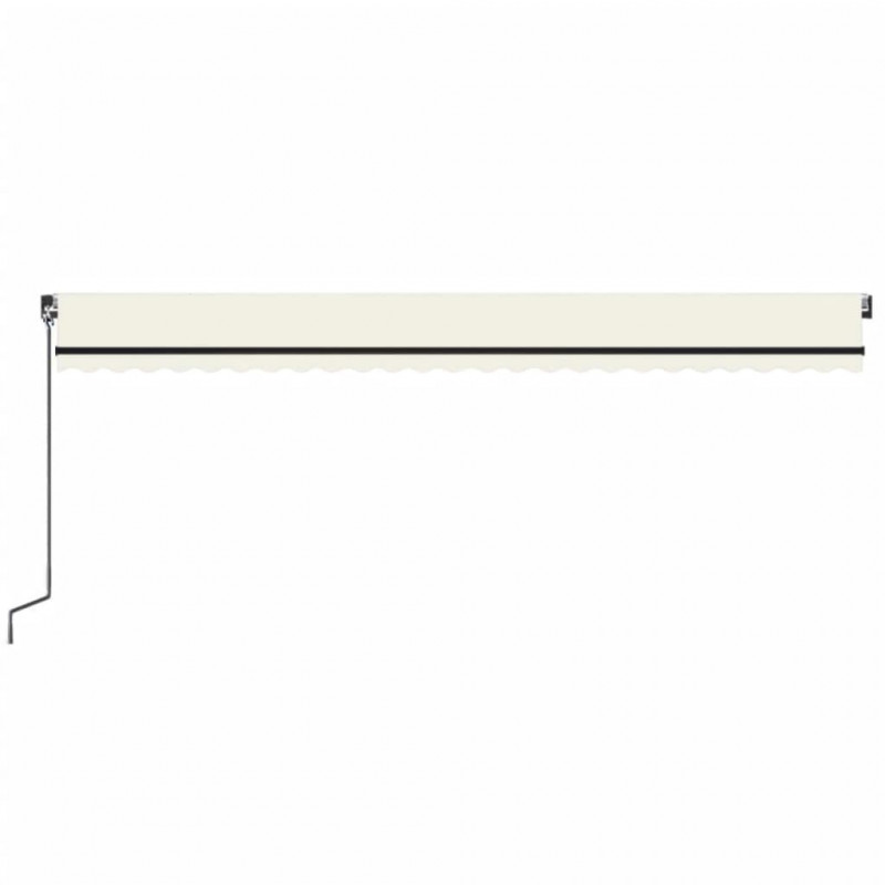 Ręcznie zwijana markiza z LED, 600x350 cm, kremowa
